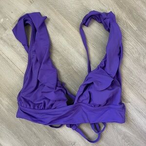Purple Ruffled Bikini Top